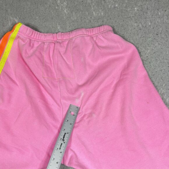 Aviator Nation 5 Stripe Sweatpants Women’s Small Neon Pink Joggers Embroidered - Picture 12 of 14